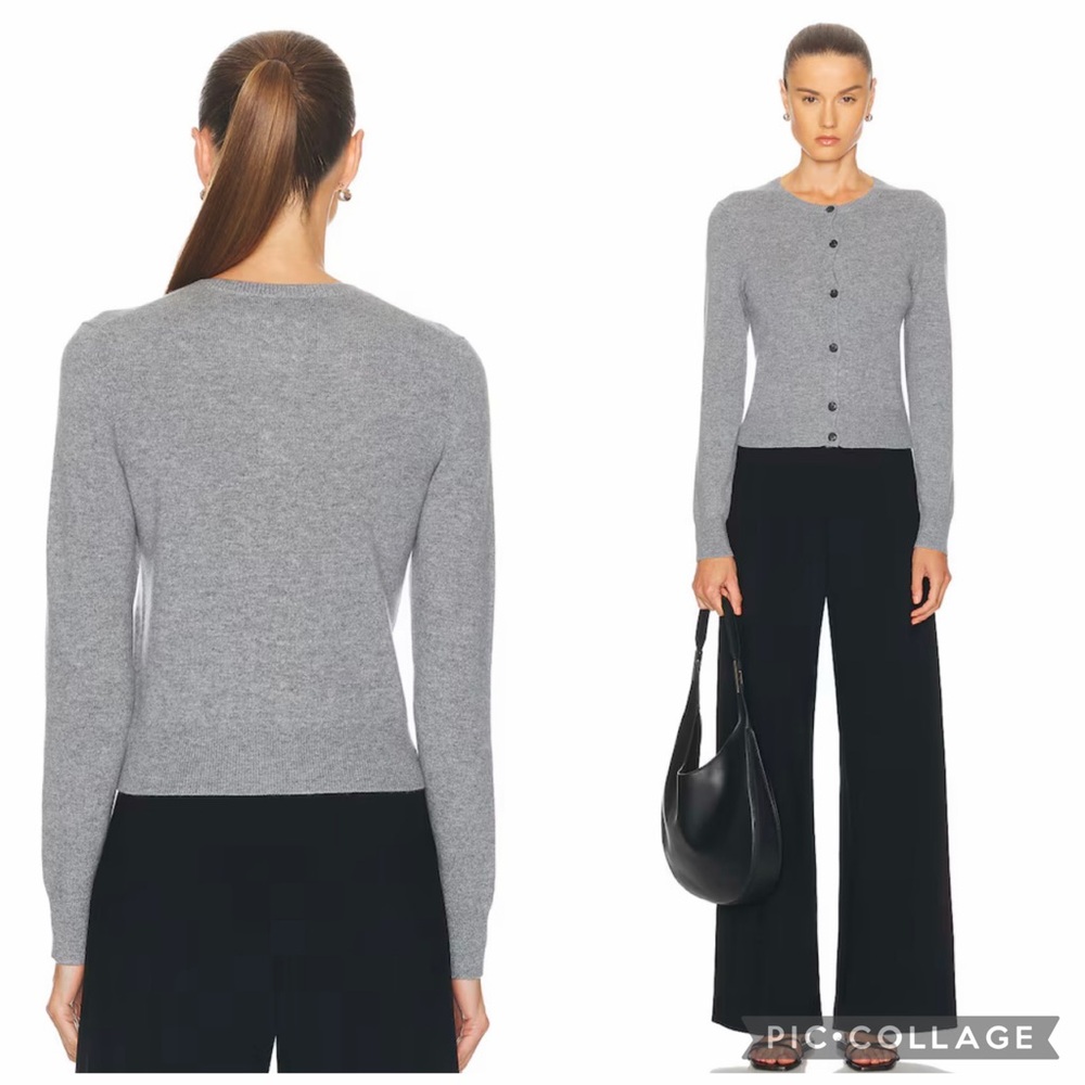 Nili Lotan XS March Cardigan Cashmere Grey Melange - Picture 2 of 14